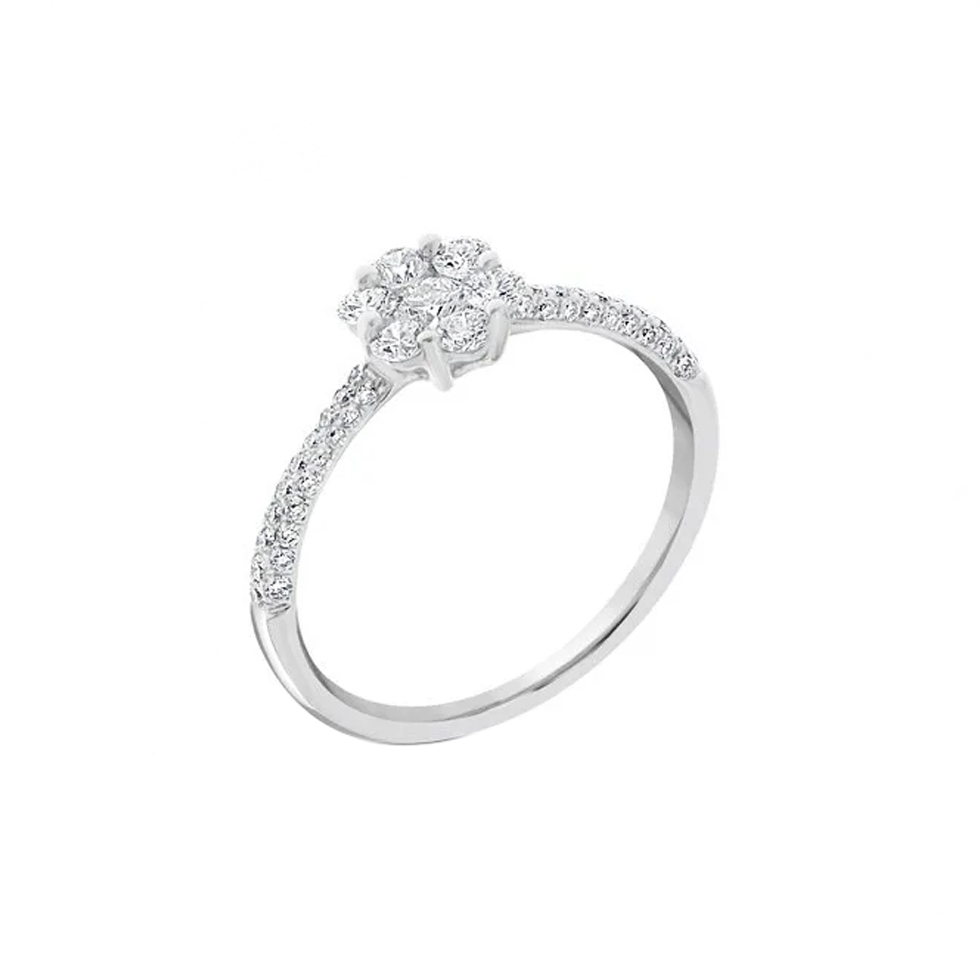 Diamond Daisy Cluster Pavé Ring (M)