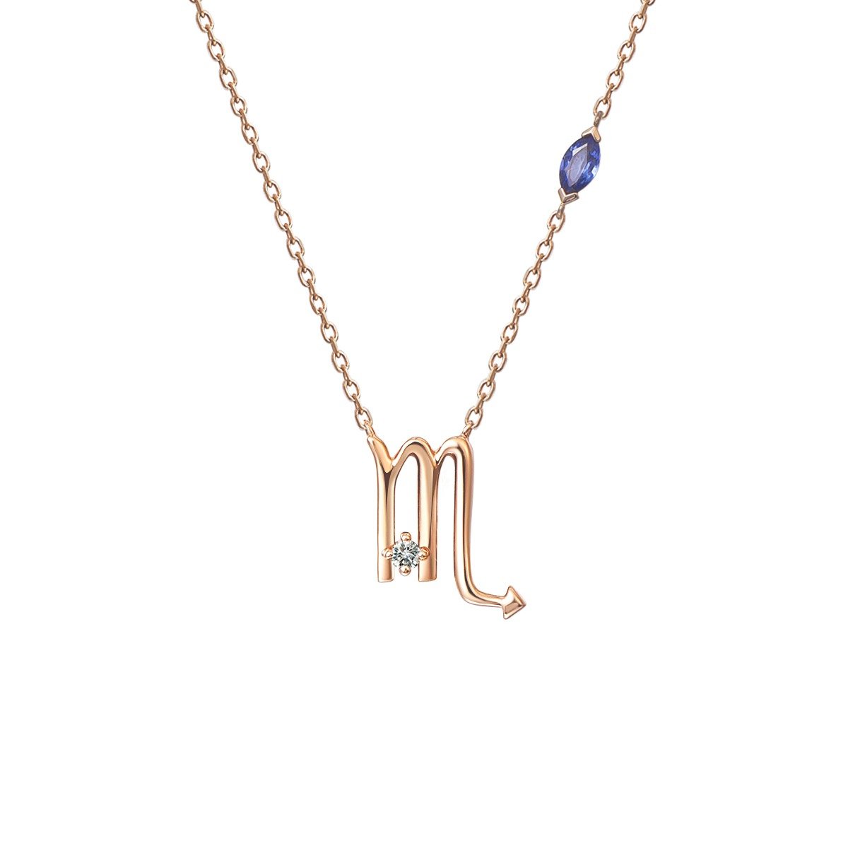 Sapphire Diamond Scorpio Pendant with Chain