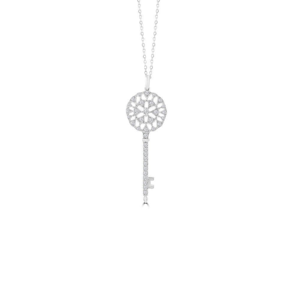 Diamond Classic Key Pendant with Chain