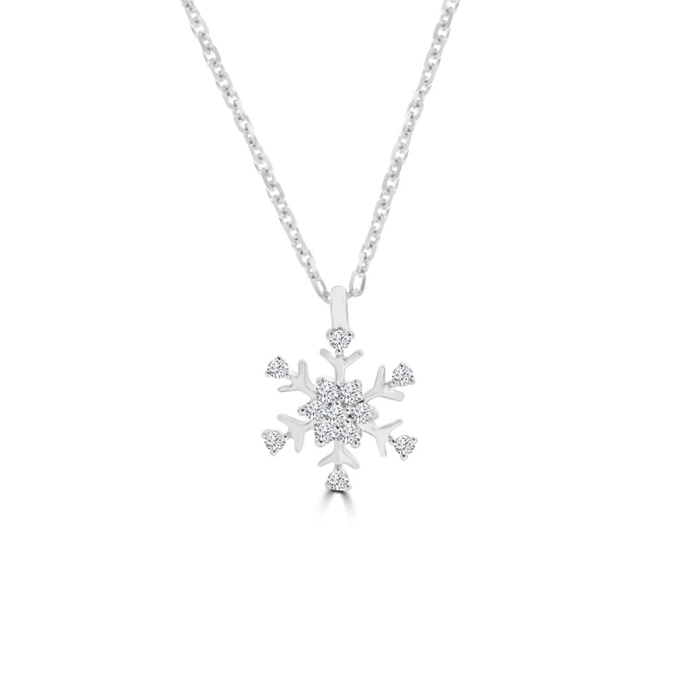 Diamond Snowflake Pendant with Chain