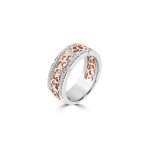 Diamond Filigree Openwork Ring in 18K White Gold, 18K Rose Gold