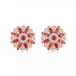 Multicolour Sapphire Diamond Kaleidoscope Earrings in 18K Rose Gold