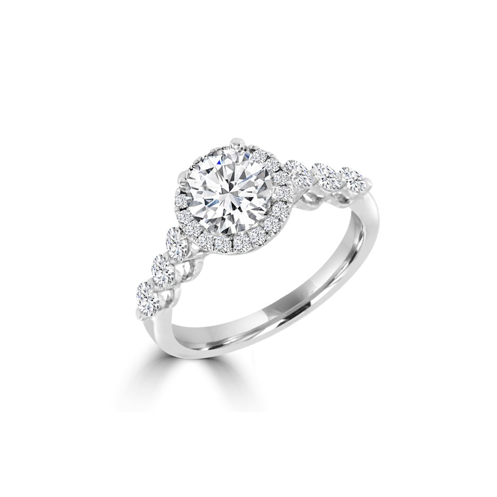 Diamond Round Halo Engagement Ring