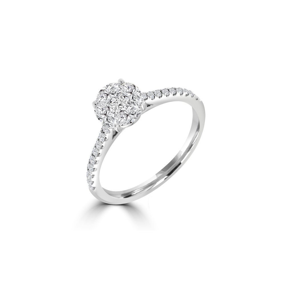 Diamond Round Cluster Pavé Ring (M)