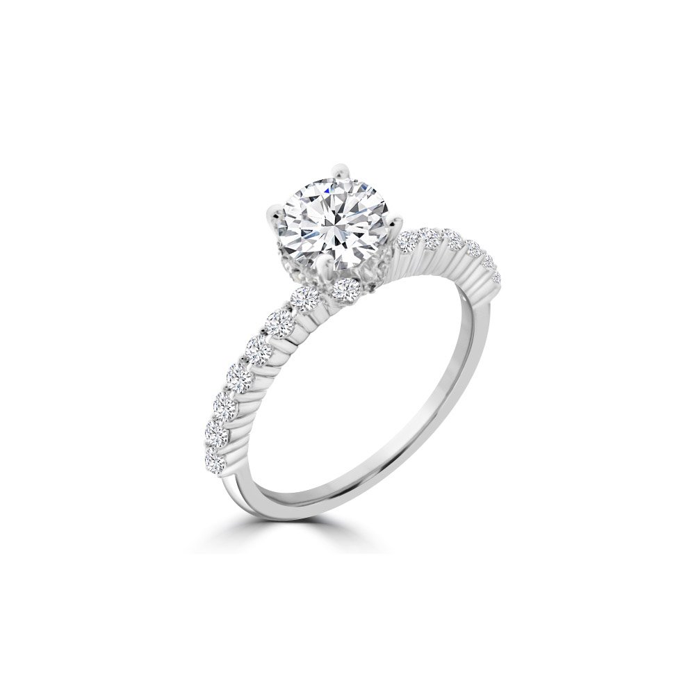 Diamond Shared Prong Engagement Ring