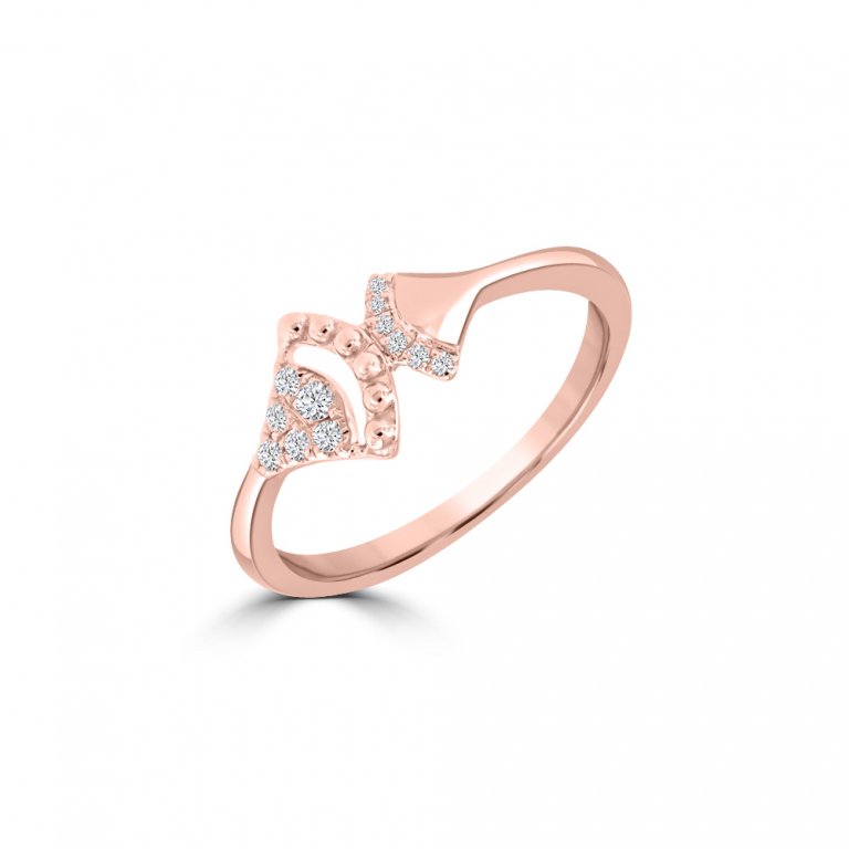 Diamond Fan Ring in 18K Rose Gold