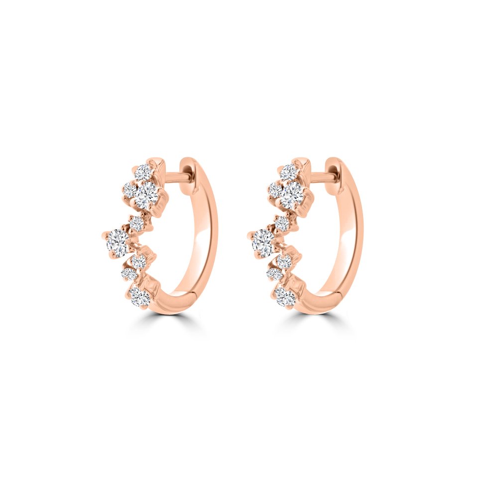 Diamond Sprinkle Cluster Huggie Earrings