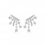 Diamond Starlight Chandelier Stud Earrings in 18K White Gold