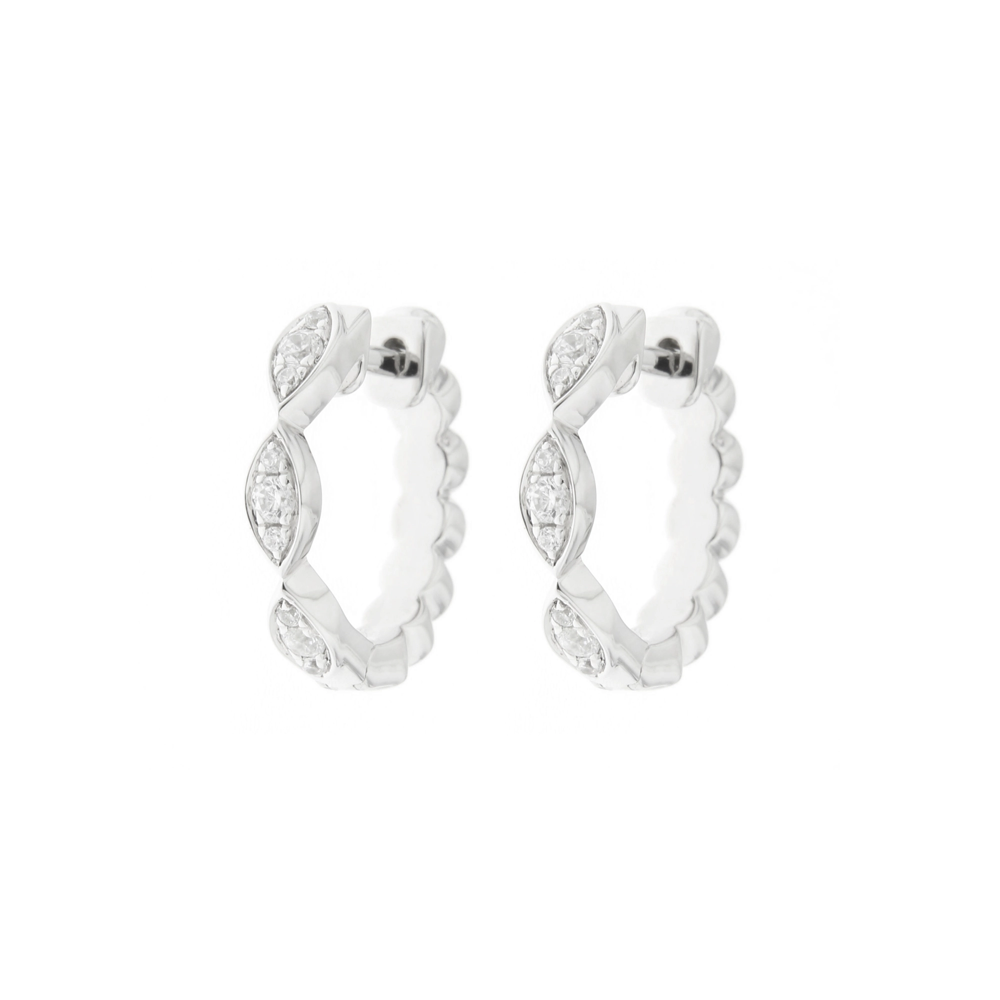Diamond Geometric Pattern Reversible Hoop Earrings