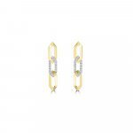 Diamond Vertical Links Earrings in 18K Yellow Gold