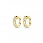 Diamond Chain Links Huggie Earrings (S) in 18K Yellow Gold