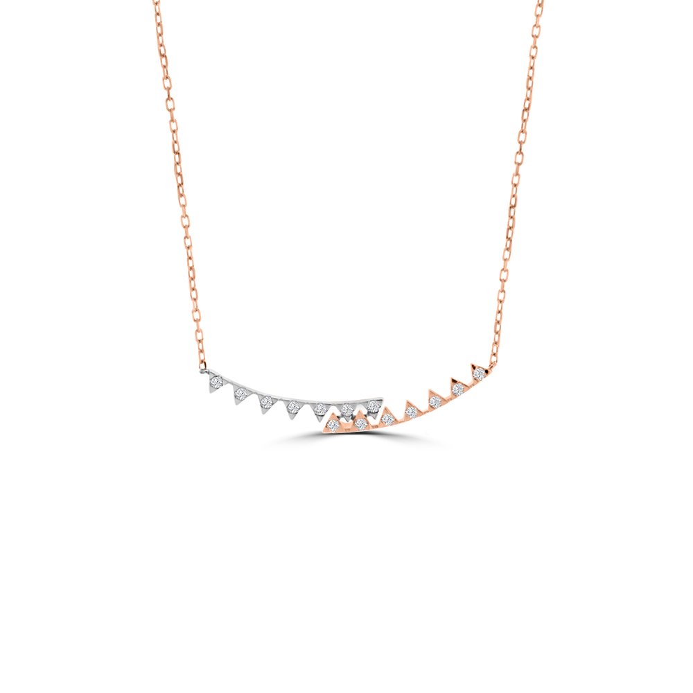Diamond Triangle Pattern Curve Necklace