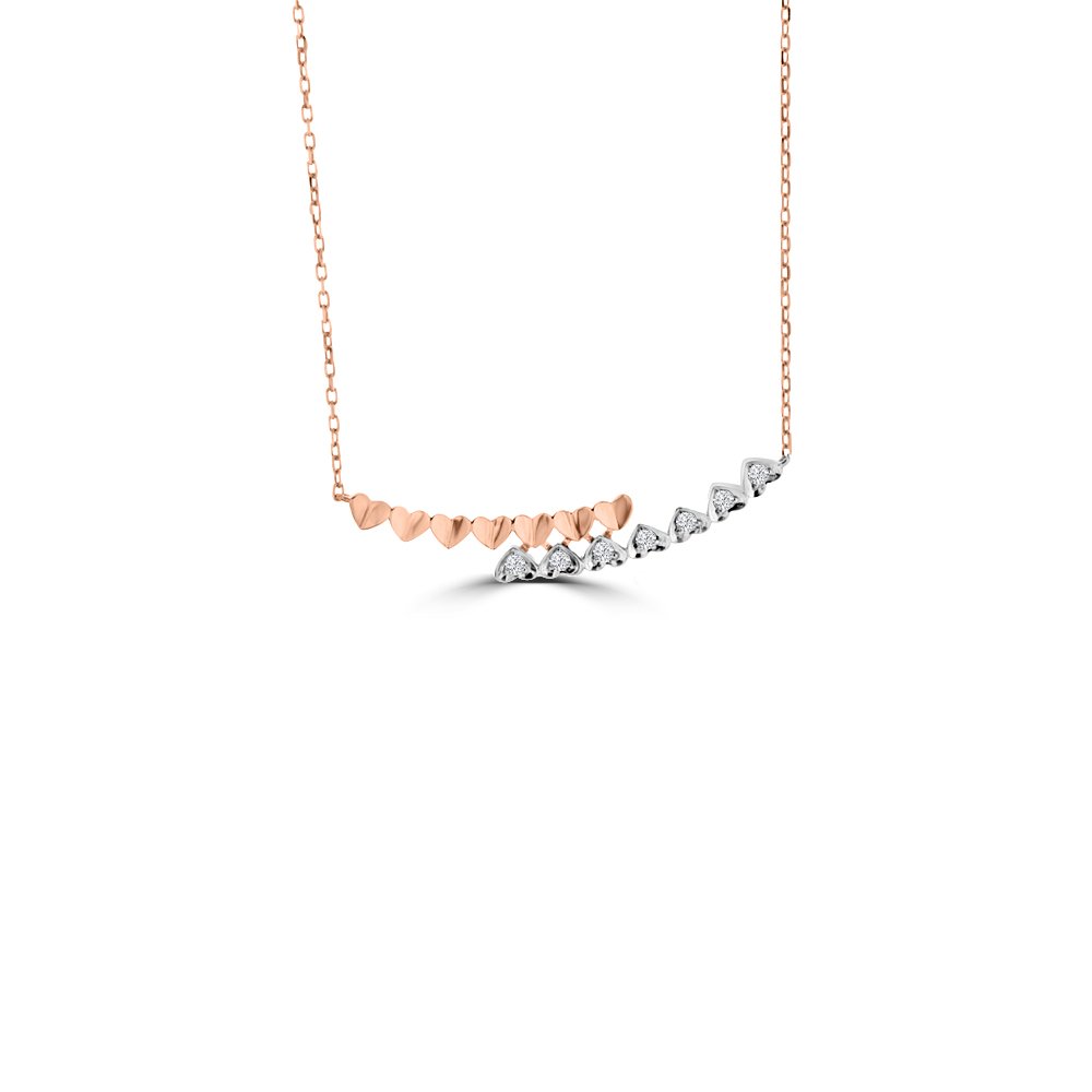 Diamond Heart Pattern Curve Necklace
