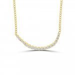 Diamond Curve Bar Necklace in 18K Yellow Gold