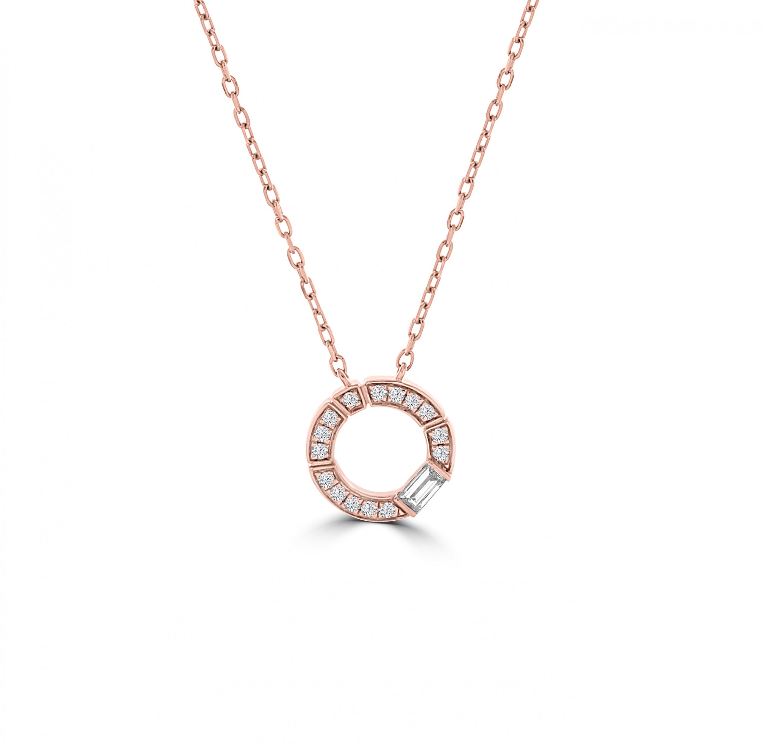 Diamond Open Circle Pendant with Chain