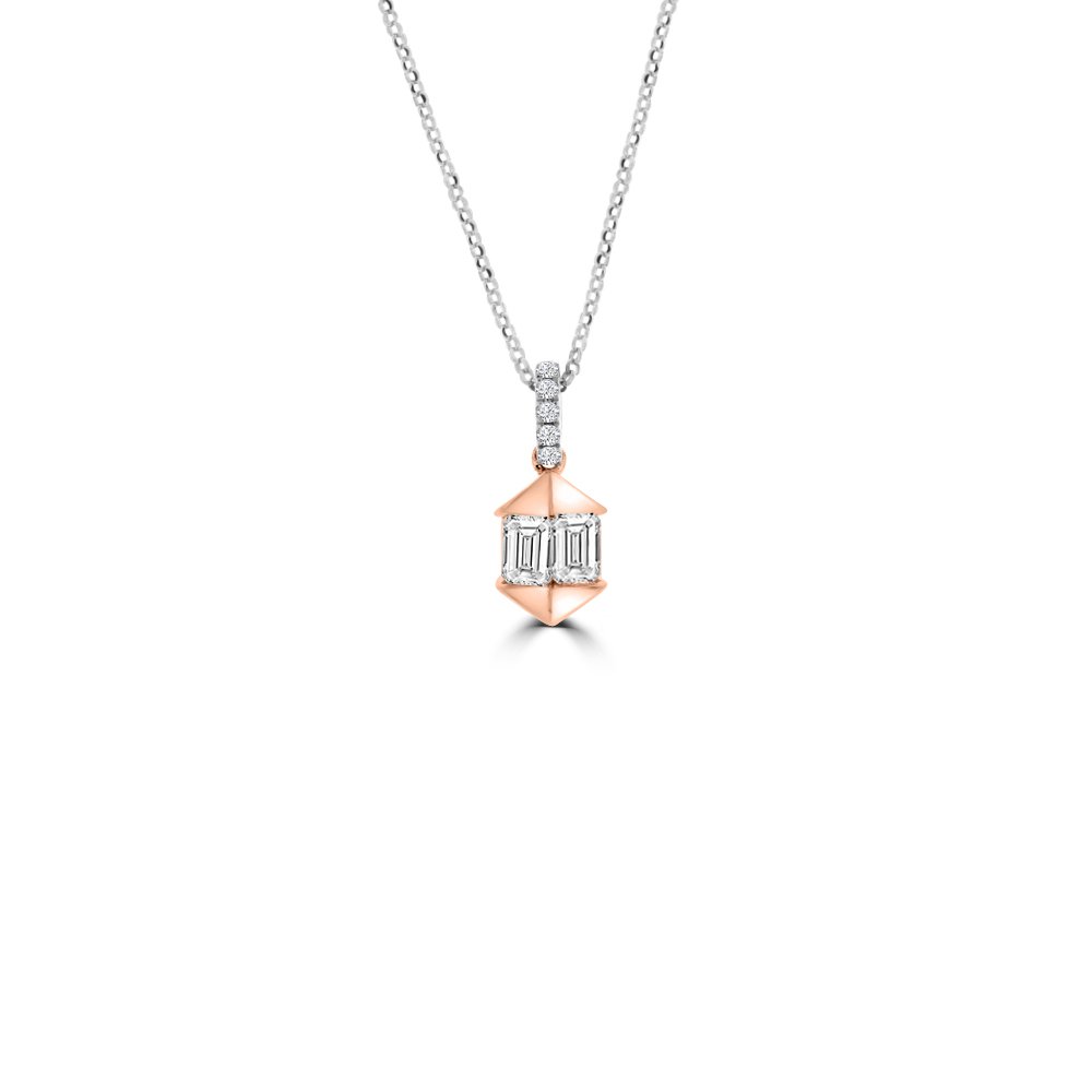 Diamond Polygon Drop Pendant with Chain
