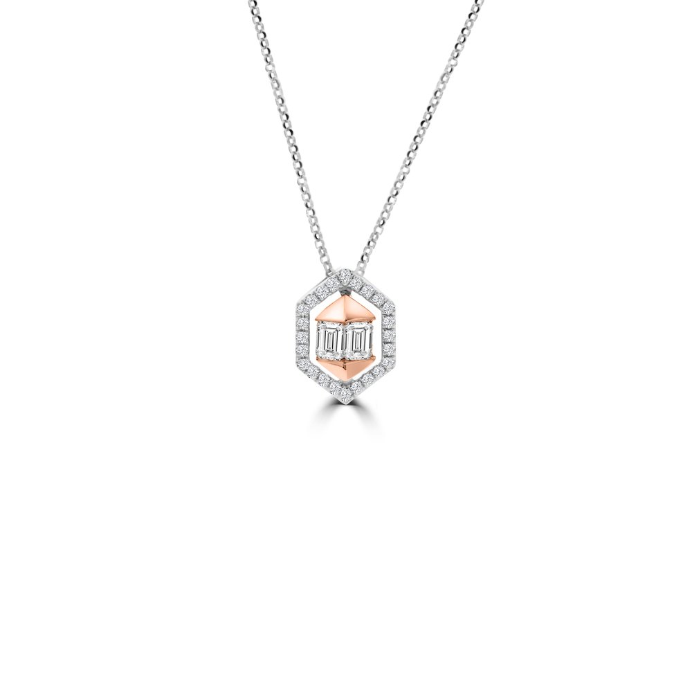 Diamond Polygon Pendant with Chain
