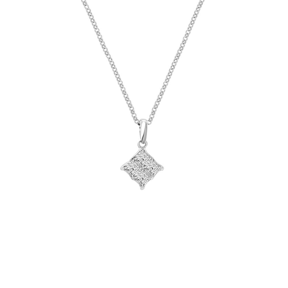 Princess Cut Diamond Necklace
