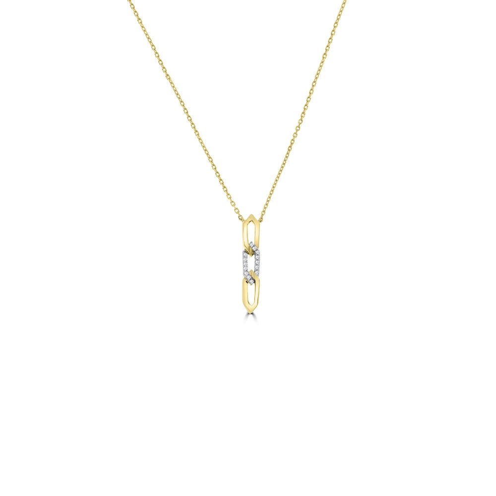 Diamond Vertical Links Pendant with Chain