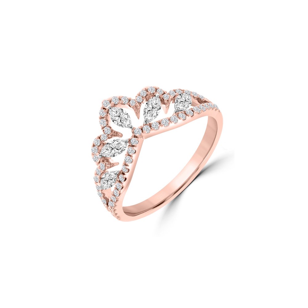 Marquise Diamond Lace Crown Ring