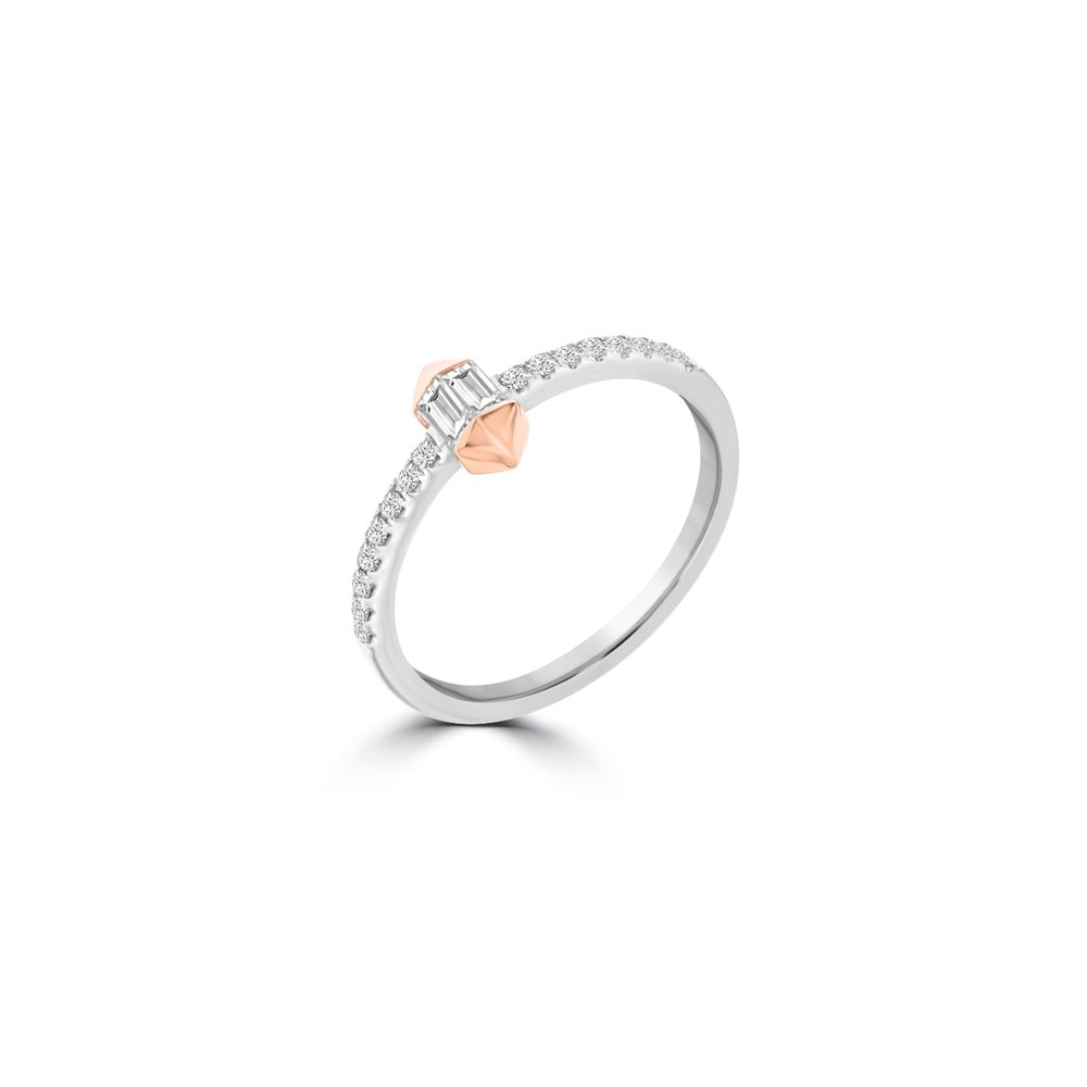 Diamond Pavé Polygon Band Ring