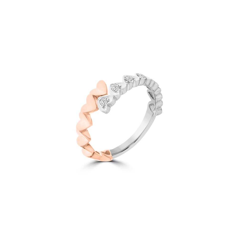 Diamond Heart Pattern Band Ring