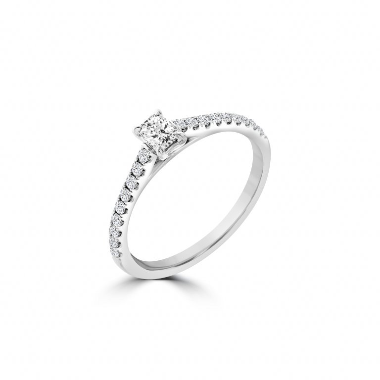 Half Eternity Emerald Cut Diamond Ring