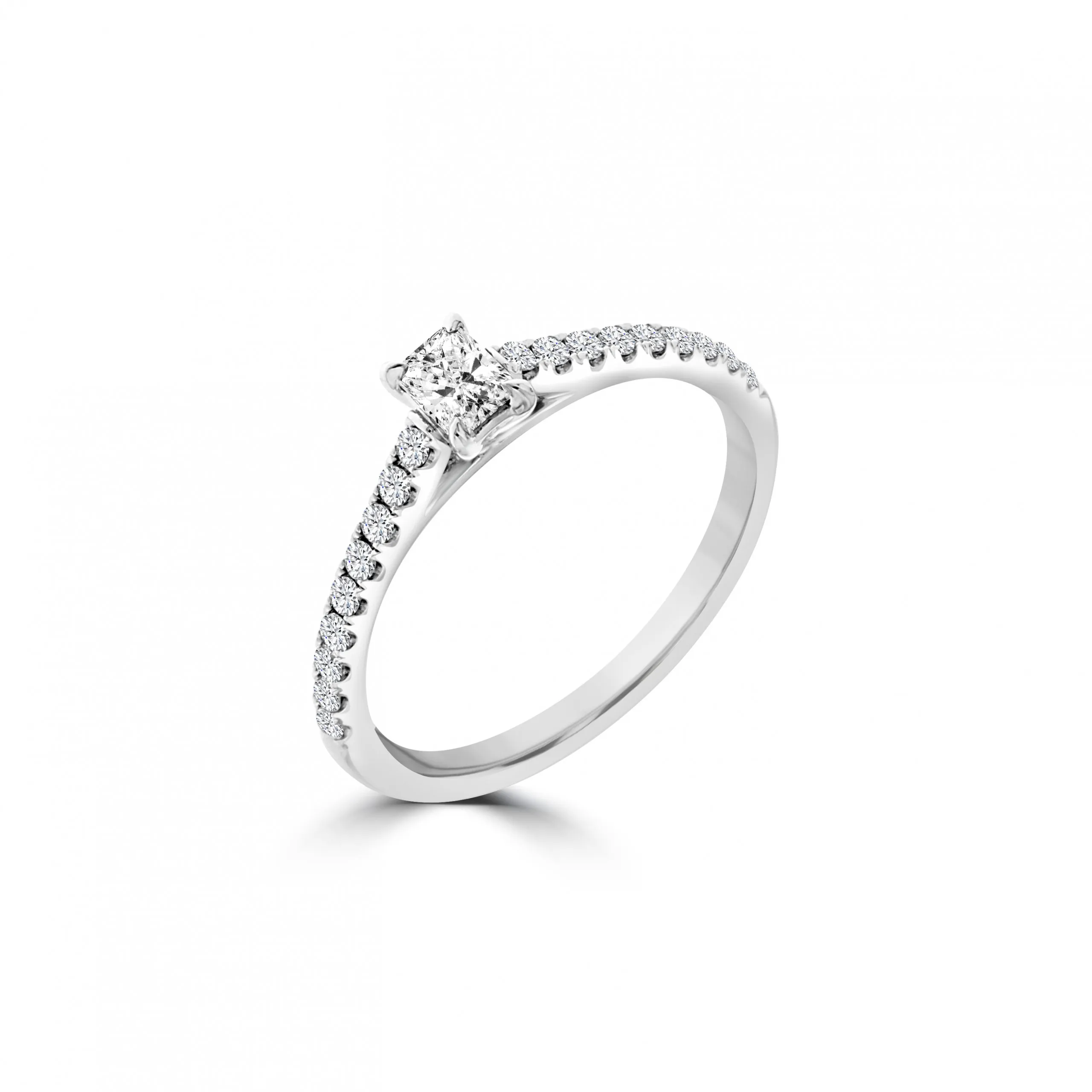 Half Eternity Emerald Cut Diamond Ring