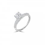 Diamond Reverse Tapered Engagement Ring in 14K White Gold