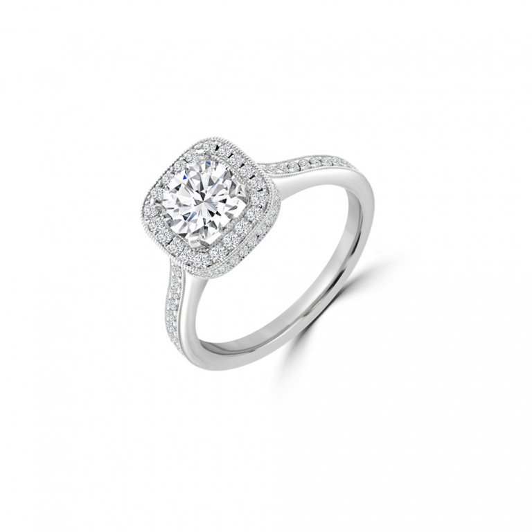 Cushion Halo Diamond Ring