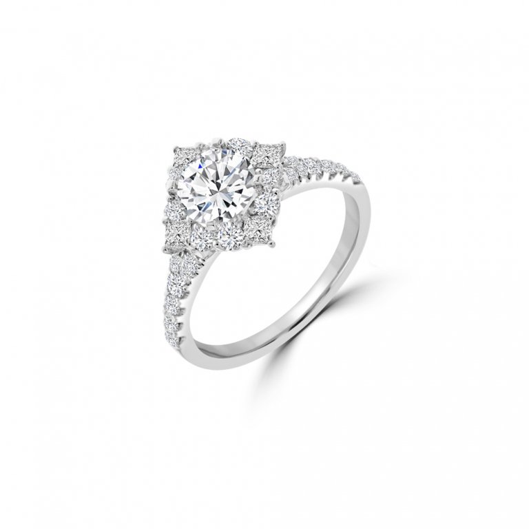Starburst Halo Diamond Ring