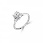 Classic Pavé Solitaire Diamond Ring