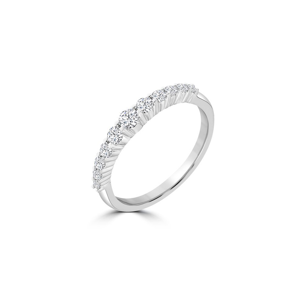 Diamond Cascading Matching Ring in 14K White Gold