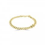 Diamond Curb Chain Bracelet in 18K Yellow Gold