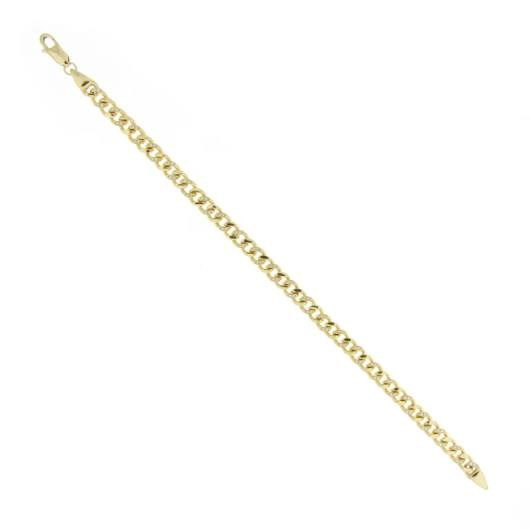 Diamond Curb Chain Bracelet in 18K Yellow Gold