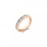 Rainbow Sapphire Diamond Ring in 18K Rose Gold