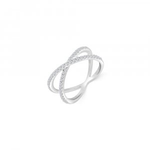 Diamond Criss Cross Ring