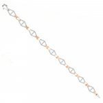 Diamond Links Bracelet in 18K White Gold, 18K Rose Gold