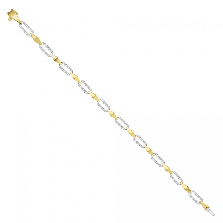 Diamond Links Bracelet in 18K White Gold, 18K Yellow Gold