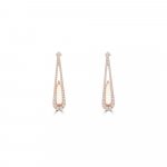 Pink Quartz Diamond Drop Earrings in 18K Rose Gold