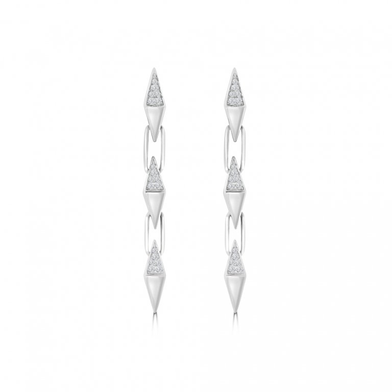 Diamond Spikes Chain Drop Earrings