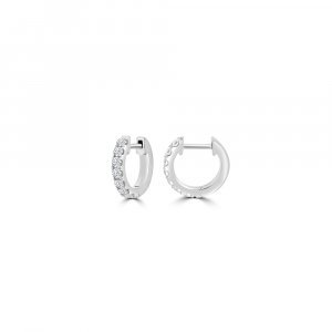 Diamond Claw Set Huggie Earrings (S)