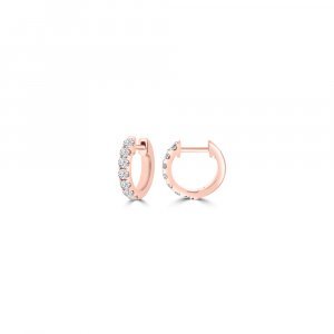 Diamond Claw Set Huggie Earrings (S)