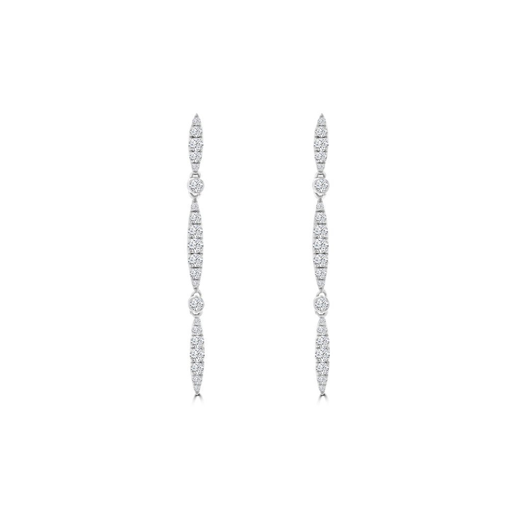 Diamond Vertical Drop Earrings