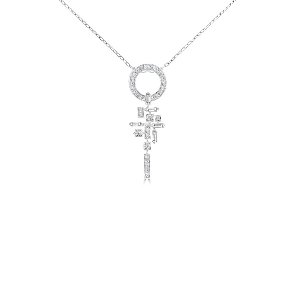 Diamond Cascade Pendant with Chain
