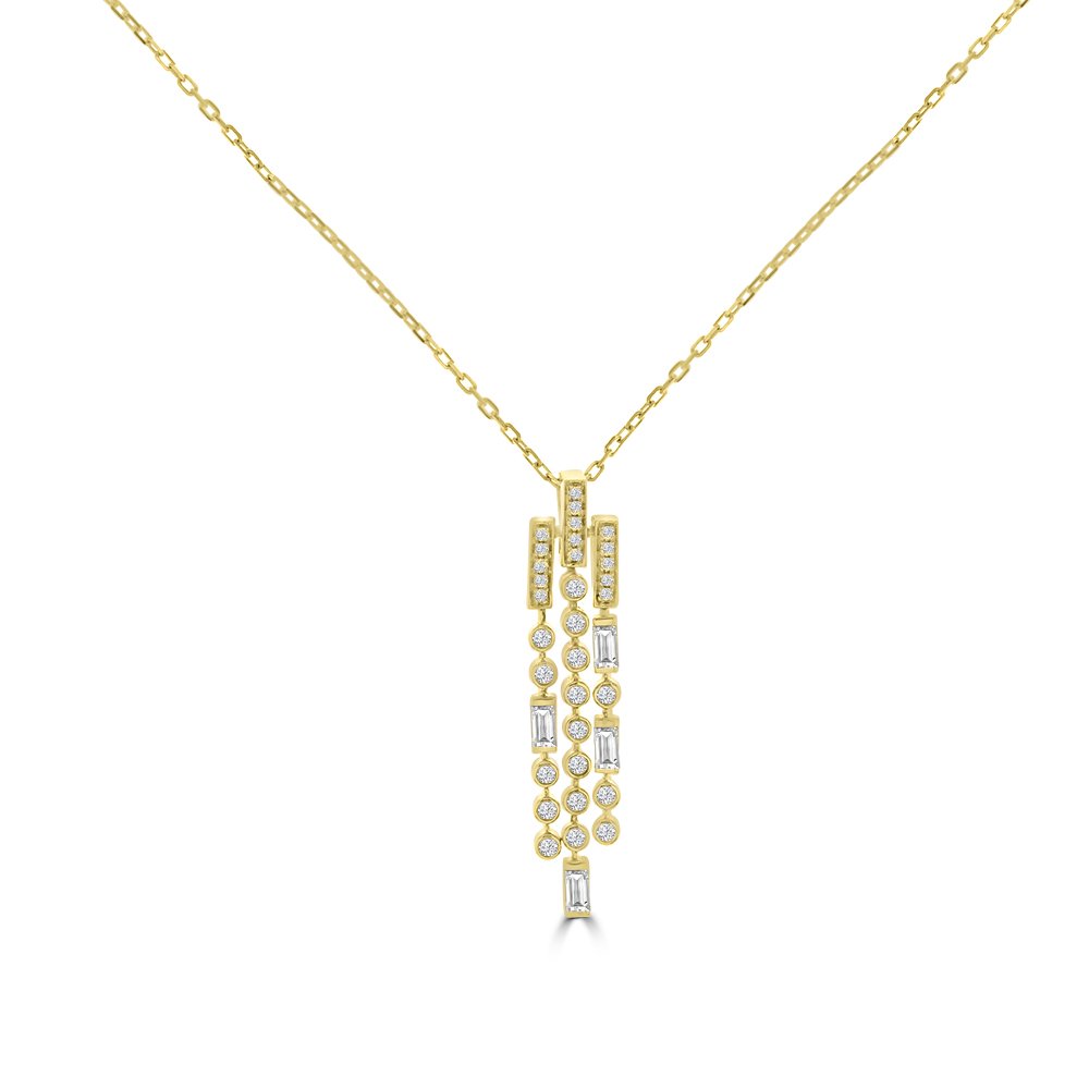 Diamond Cascade Pendant with Chain