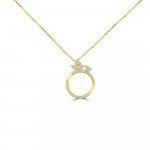 Diamond Pavé Bunny Pendant with Chain in 18K Yellow Gold