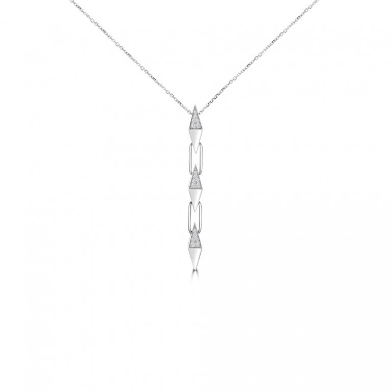 Diamond Spikes Chain Pendant with Chain