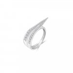 Diamond V-Shaped Ring in 18K White Gold