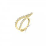 Diamond V-Shaped Ring in 18K Yellow Gold